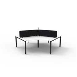 Rapidline Deluxe Infinity 120 Degree Desk Profile Leg Black Eco Screen 3 Ppl 2866mmW Wht/B