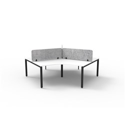 Rapidline Deluxe Infinity 120 Degree Desk Profile Leg Grey Eco Screen 3 Ppl 2866mmW Wht/B