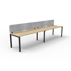 Rapidline Deluxe Infinity Desk Profile Leg Single Sided Grey Eco Screen 2 Ppl 2400mmW Oak/B