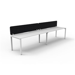 Rapidline Deluxe Infinity Desk Profile Leg Single Sided Black Eco Screen 2 Ppl 2400mmW Wht/W