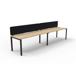 Rapidline Deluxe Infinity Desk Profile Leg Single Sided Black Eco Screen 2 Ppl 3000mmW Oak/B