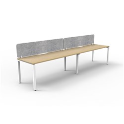 Rapidline Deluxe Infinity Desk Profile Leg Single Sided Grey Eco Screen 2 Ppl 3000mmW Oak/W