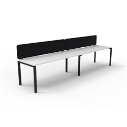 Rapidline Deluxe Infinity Desk Profile Leg Single Sided Black Eco Screen 2 Ppl 3000mmW Wht/B