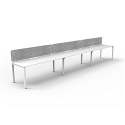 Rapidline Deluxe Infinity Desk Profile Leg Single Sided Grey Eco Screen 3 Ppl 3600mmW Wht/W