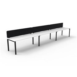 Rapidline Deluxe Infinity Desk Profile Leg Single Sided Black Eco Screen 3 Ppl 5400mmW Wht/B