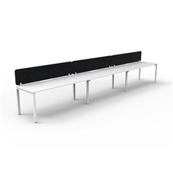 Rapidline Deluxe Infinity Desk Profile Leg Single Sided Black Eco Screen 3 Ppl 5400mmW Wht/W
