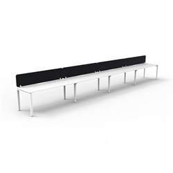 Rapidline Deluxe Infinity Desk Profile Leg Single Sided Black Eco Screen 4 Ppl 7200mmW Wht/W