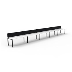 Rapidline Deluxe Infinity Desk Profile Leg Single Sided Black Eco Screen 5 Ppl 7500mmW Wht/B