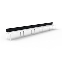 Rapidline Deluxe Infinity Desk Profile Leg Single Sided Black Eco Screen 5 Ppl 9000mmW Wht/W