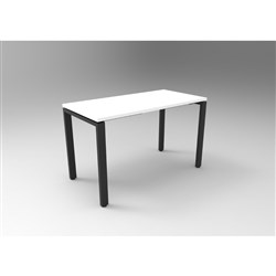 Rapidline Deluxe Steel Frame Table Profile Leg 1200W x 600D x 730mmH White Top Black Frame