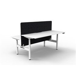 Rapidline HALO+ Back to Back Workstation Black Eco Screen 2 Person 1500mmW White/White