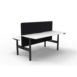 Rapidline HALO+ Back to Back Workstation Black Eco Screen 2 Person 1800mmW White/Black