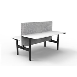 Rapidline HALO+ Back to Back Workstation Grey Eco Screen 2 Person 1800mmW White/Black