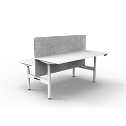 Rapidline HALO+ Back to Back Workstation Grey Eco Screen 2 Person 1800mmW White/White