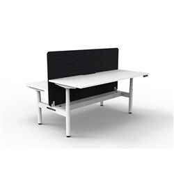 Rapidline HALO+ Back to Back Workstation Black Eco Screen + Tray 2 Person 1200mmW Wht/Wht