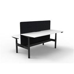 Rapidline HALO+ Back to Back Workstation Black Eco Screen + Tray 2 Person 1800mmW Wht/Blk