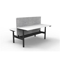 Rapidline HALO+ Back to Back Workstation Grey Eco Screen + Tray 2 Person 1800mmW Wht/Blk