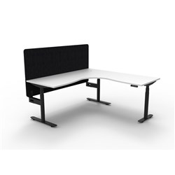 Rapidline HALO+ Corner Workstation Black Eco Screen 1500/1500W x 1270mmH White/Blk