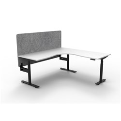 Rapidline HALO+ Corner Workstation Grey Eco Screen 1500/1500W x 1270mmH White/Blk