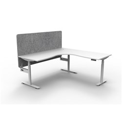 Rapidline HALO+ Corner Workstation Grey Eco Screen 1500/1500W x 1270mmH White/Wht