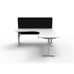 Rapidline HALO+ Corner Workstation Black Eco Screen 1800/1500W x 1270mmH White/Wht