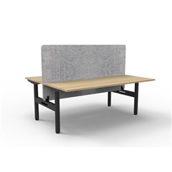 Rapidline Halo Static Back To Back Workstation Grey Eco Screen 2 Person 1800W Oak/Blk