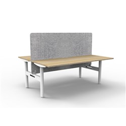 Rapidline Halo Static Back To Back Workstation Grey Eco Screen 2 Person 1800W Oak/Wht