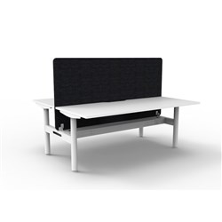 Rapidline Halo Static Back To Back Workstation Black Eco Screen+Tray 2 Person 1500W W/W