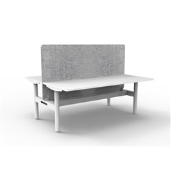 Rapidline Halo Static Back To Back Workstation Grey Eco Screen+Tray 2 Person 1500W W/W