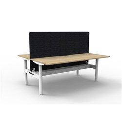 Rapidline Halo Static Back To Back Workstation Black Eco Screen+Tray 2 Person 1800W O/W