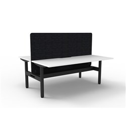 Rapidline Halo Static Back To Back Workstation Black Eco Screen+Tray 2 Person 1800W W/B