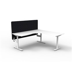 Rapidline Halo Static Corner Workstation Black Eco Screen 1500/1500W x 750D x 730mmH W/W