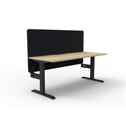 Rapidline Boost Static Single Sided Workstation Black Eco Screen 1500W x 730mmH Oak/Blk