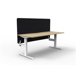Rapidline Boost Static Single Sided Workstation Black Eco Screen 1500W x 730mmH Oak/Wht