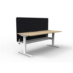 Rapidline Boost Static Single Sided Workstation Black Eco Screen+Tray 1200mmW Oak/White