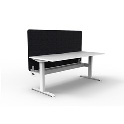 Rapidline Boost Static Single Sided Workstation Black Eco Screen+Tray 1200mmW White/Wht