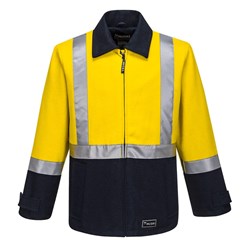 Huski Flame Resistant Bluey Jacket 2XL Yellow And Navy