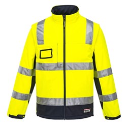 Huski Chassis Hi-Vis 2-in-1 Contrast Softshell Jacket 3 Layer Large Yellow And Navy