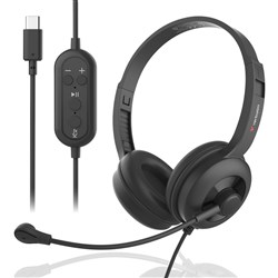 Verbatim Clarity Sound Headset With Microphone And USB-C Connector Black