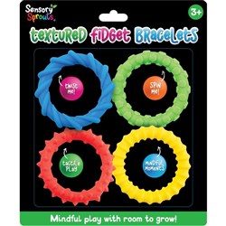 Sensory Sprouts Textured Fidget Bracelets Assorted Set Of 4