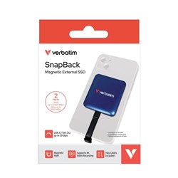 Verbatim SnapBack Magnetic External SSD USB-C 2TB Blue Metallic