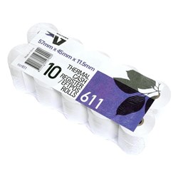 Victory Paper Thermal EFTPOS And Register Rolls 57 x 45 x 12mm 23m 1 Ply White Pack 10