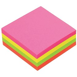 Marbig Repositionable Cube Notes 75x75mm Brilliant Assorted 80 Sheet Pack Of 4