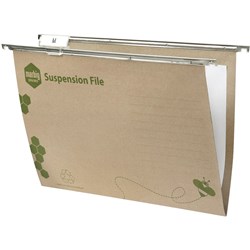 Marbig Enviro Suspension Files Foolscap With Tabs & Inserts Kraft Pack Of 10