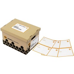 MARBIG ARCHIVE BOX LABELS Self-Adh White/Orange Pk20