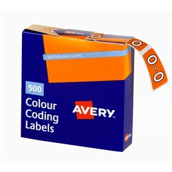 Avery Alphabet Coding Label O Side Tab 25x38mm Orange Box Of 500