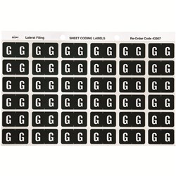 Avery Alphabet Coding Label G Side Tab 25x38mm Dark Green Pack Of 180