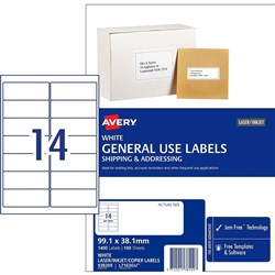 LABEL AVERY L7163GU LASER INKJET 14 PER PAGE GENERAL USE