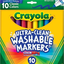 Crayola Ultra Clean Washable Broad Line Marker Classic Assorted Pack of 10