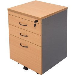 Rapidline Rapid Worker Mobile Pedestal 2 Drawer 1 File 465Wx 447D x 690mmH Beech/Ironstone